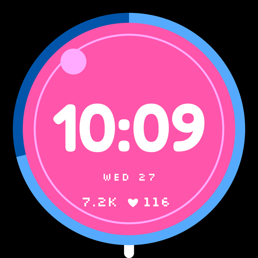 Lollipop watch face, wrist-raised state
