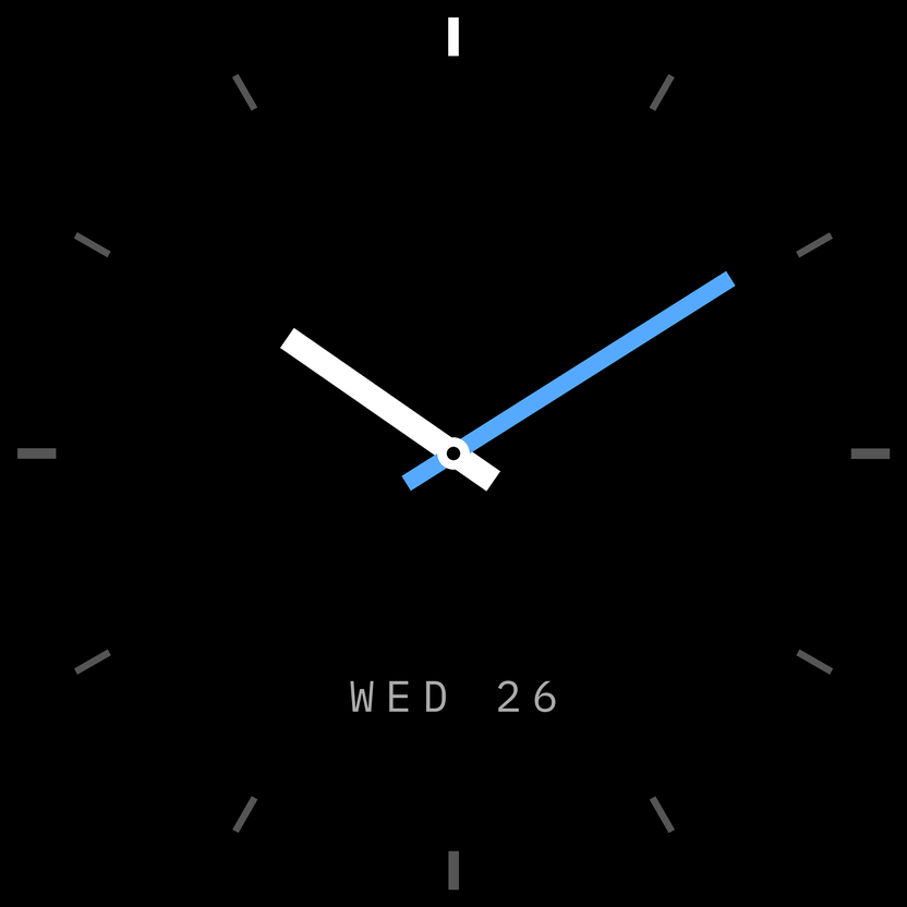 Ticks watch face, resting state